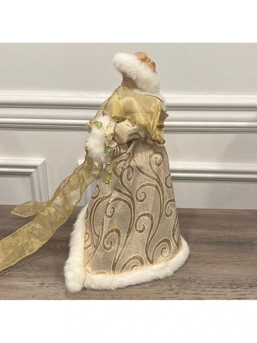 Vintage Victorian Golden Angel Tree Topper Christmas Tree Topper